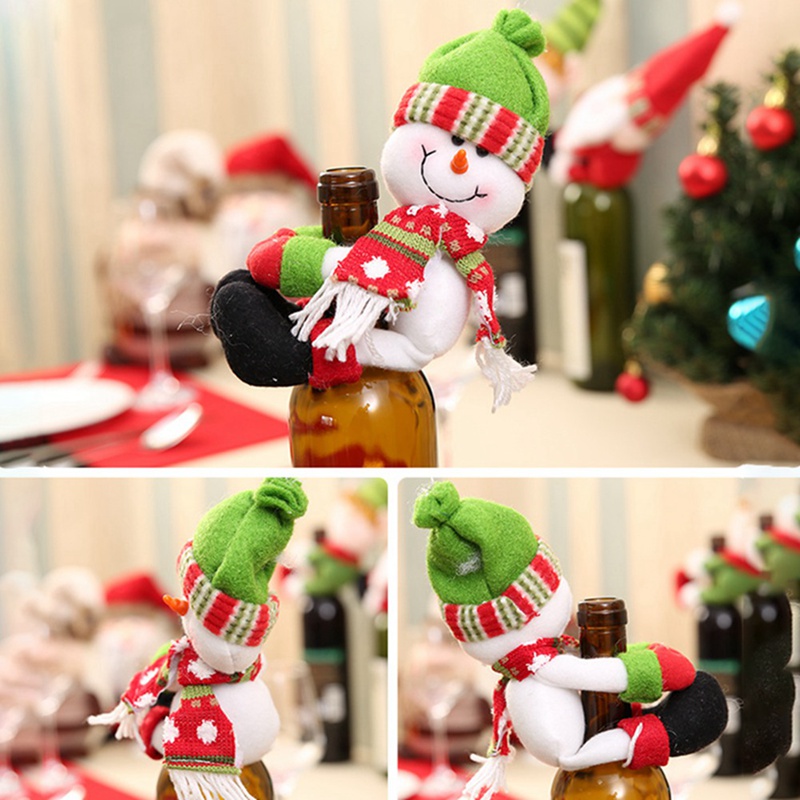 Giá Đỡ Chai Rượu Hình Ông Già Noel / Người Tuyết / Người Tuyết Dùng Trang Trí Dịp Giáng Sinh