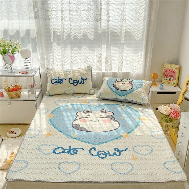 Chiếu cao su non 5D - Chiếu Điều Hòa họa tiết heo cute cou