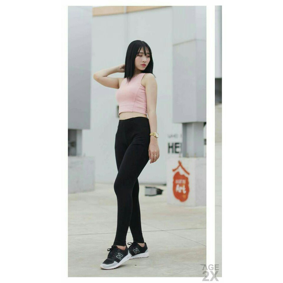 Combo 2 Quần Legging Nữ TRƠN ĐEN + TRƠN XÁM Hàng VNXK Chính Hãng AGE2X.