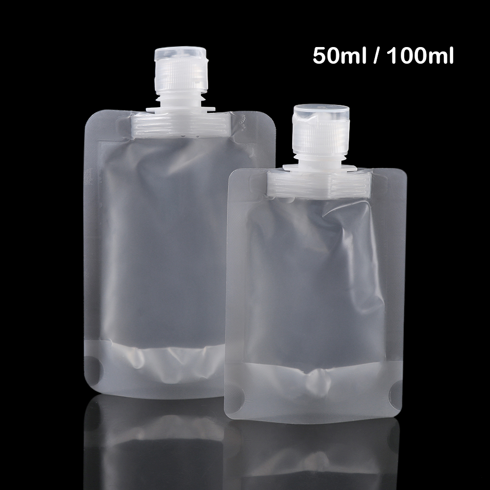 PEONY /50ml/100ml Convenient Hand Sanitizer Bag One time Spout Bag Liquid Stand Pouch Travel Fruit Juice Lotion Bale Shampoo Leakproof Transparent Storage