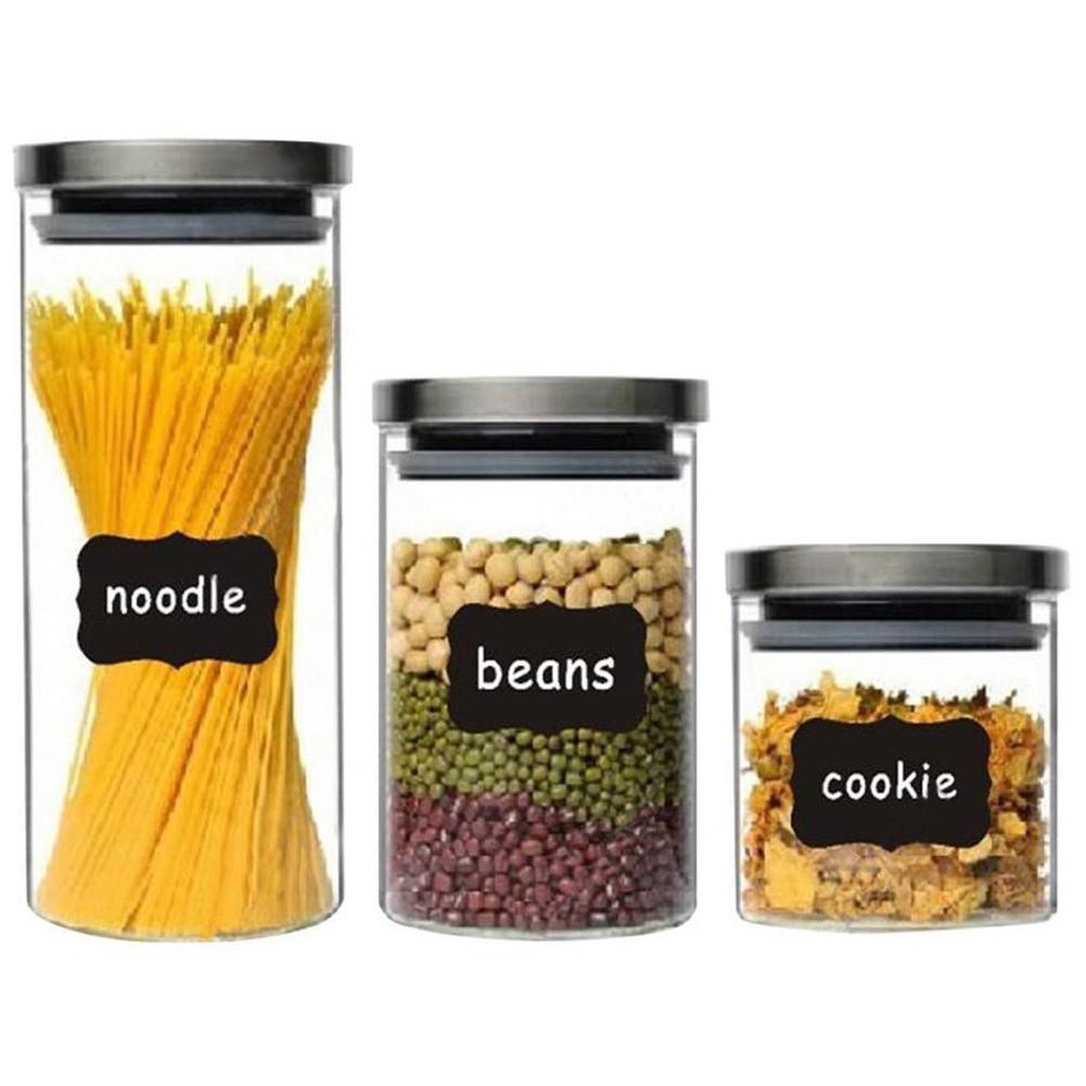 Miếng dán đánh dấu lọ gia vị màu đen kích thước 6cm x 4cm R9B3