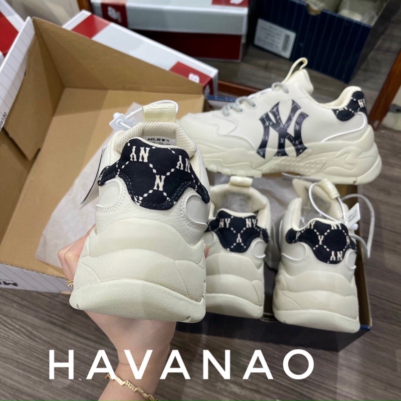 Giày Mlb ny kẻ đen siêu cấp . Giày thể thao nam nữ sneaker trắng kèm hộp