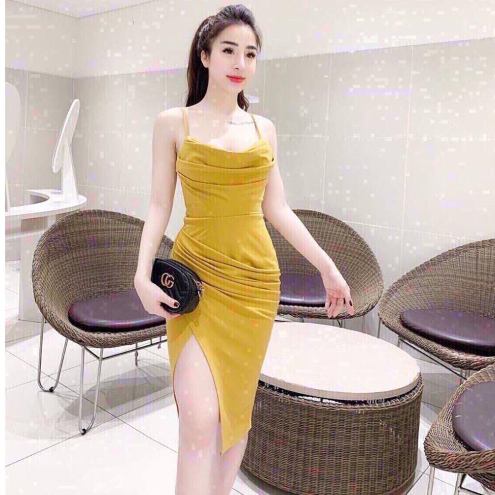 Váy đầm nữ body- Đầm nữ dự tiệc hai dây ôm dáng