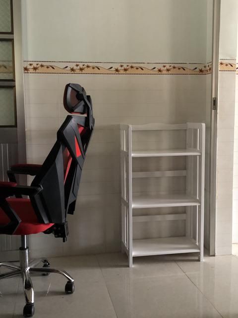 Kệ sách gỗ 50cm - 3 tầng trắng sữa
