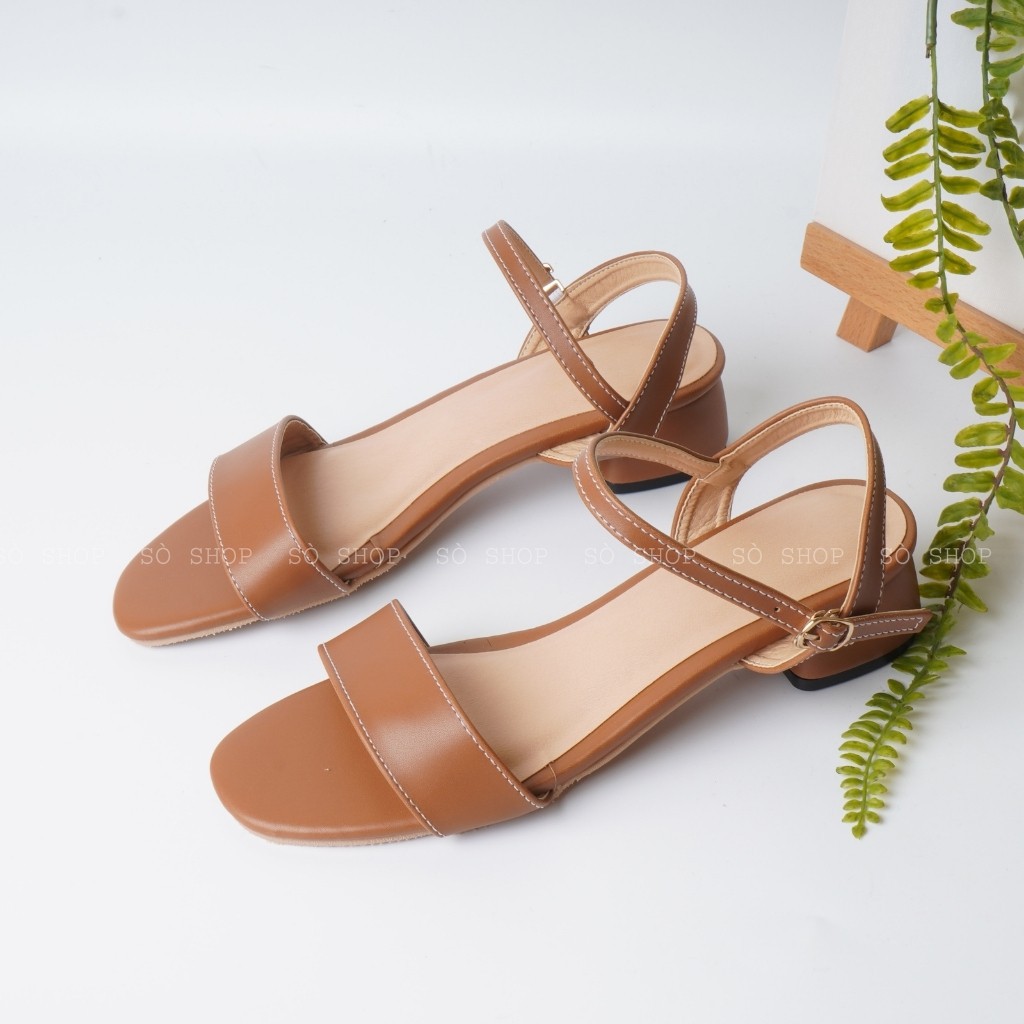 Giày Sandal Mũi Vuông Cao Cấp Bản Ngang Tôn Giáng Dễ Phối Đồ - Bigsize