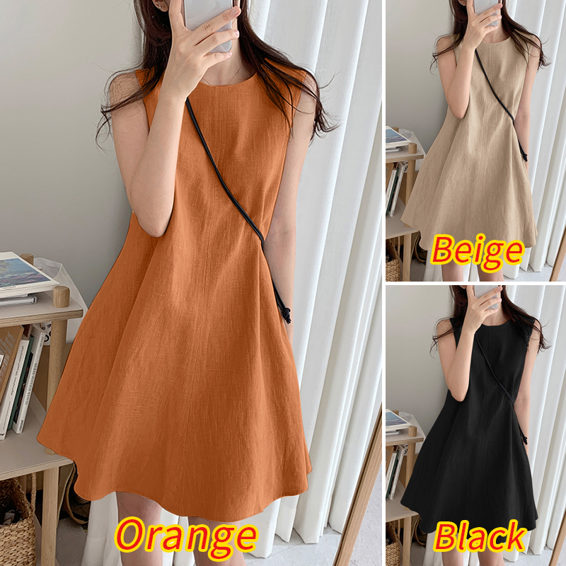 ZANZEA Đầm  Dài Không Tay Thời Trang Thoải Mái Nữ Tính