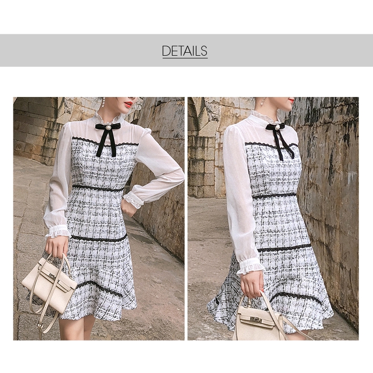 Đầm dài tay phối bèo lá sen đính nơ xinh xắn ngọt ngào thời trang | BigBuy360 - bigbuy360.vn