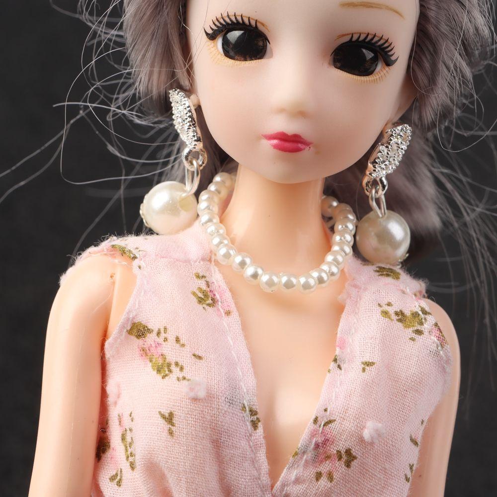 LAYOR1 Bông Tai Thời Trang Bằng Hợp Kim Màu Trắng Cho Búp Bê Tỉ Lệ 1 / 6