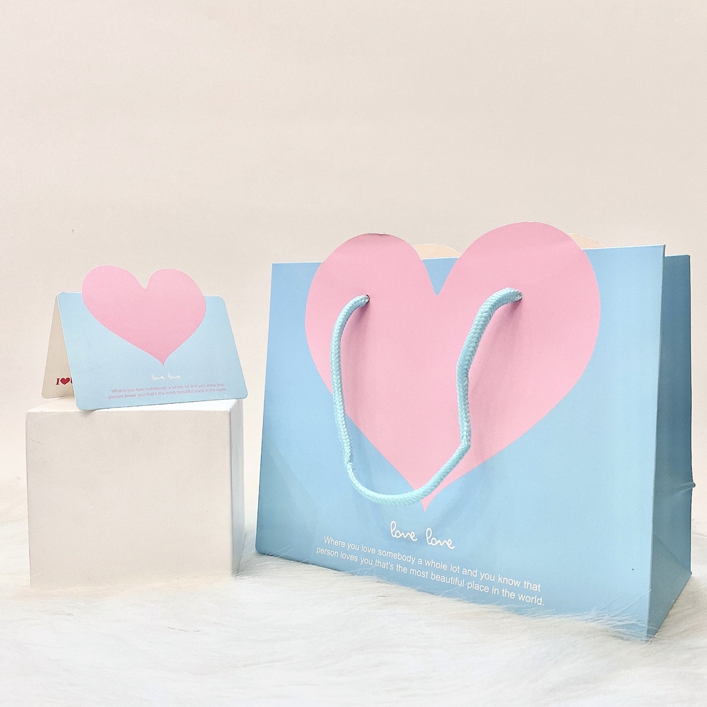⚡ Túi giấy trái tim có quai siêu dễ thương - Túi đựng hộp quà, quà tặng