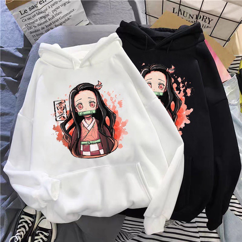 Áo Demon Slayer Print Oversized Kimetsu No Yaiba Pullover Hoodie unisex siêu hot