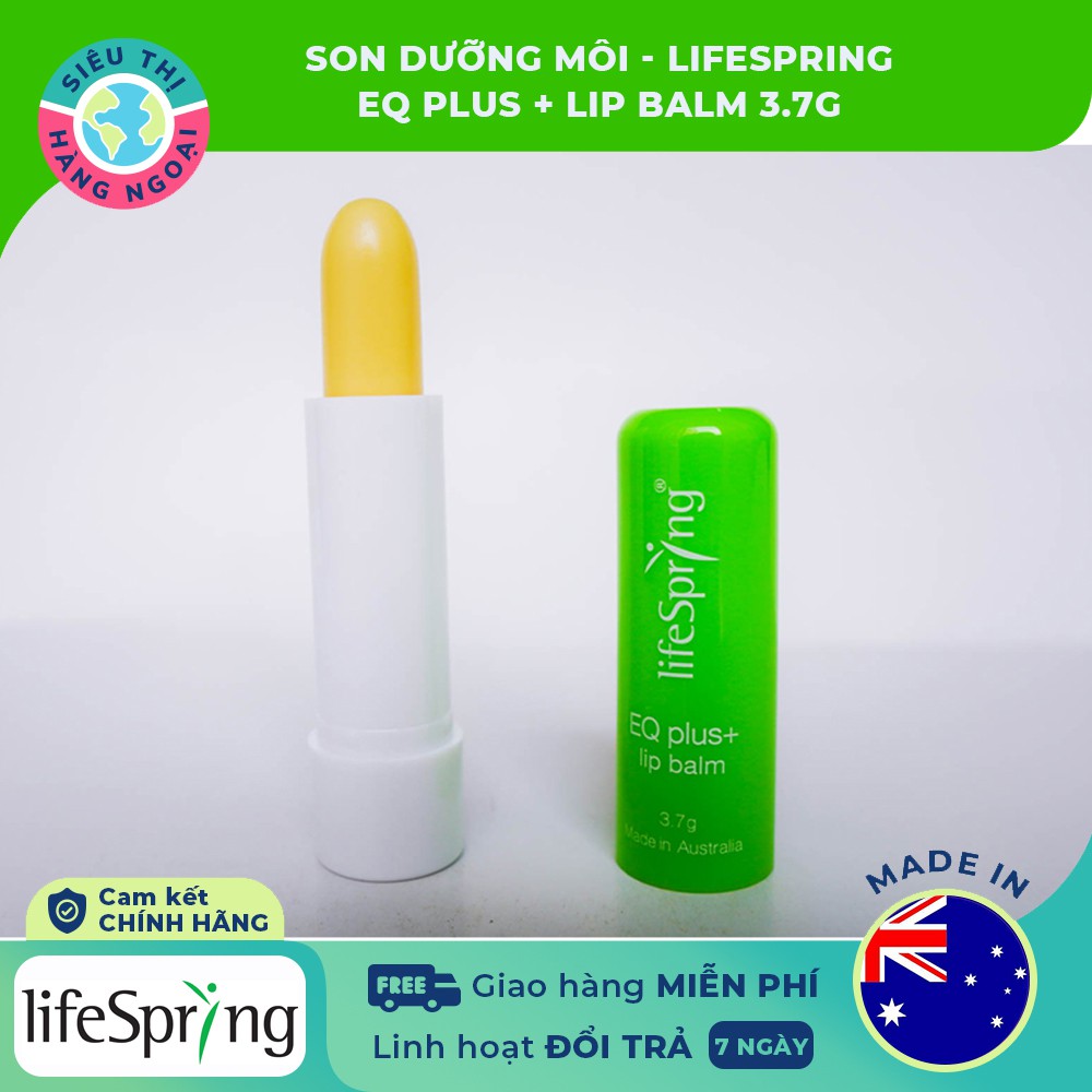 Son dưỡng môi Lifespring EQ Plus+ Lip Balm[Giúp môi mềm mại hơn, làm dịu môi khô và môi nứt nẻ] Hàng ÚC