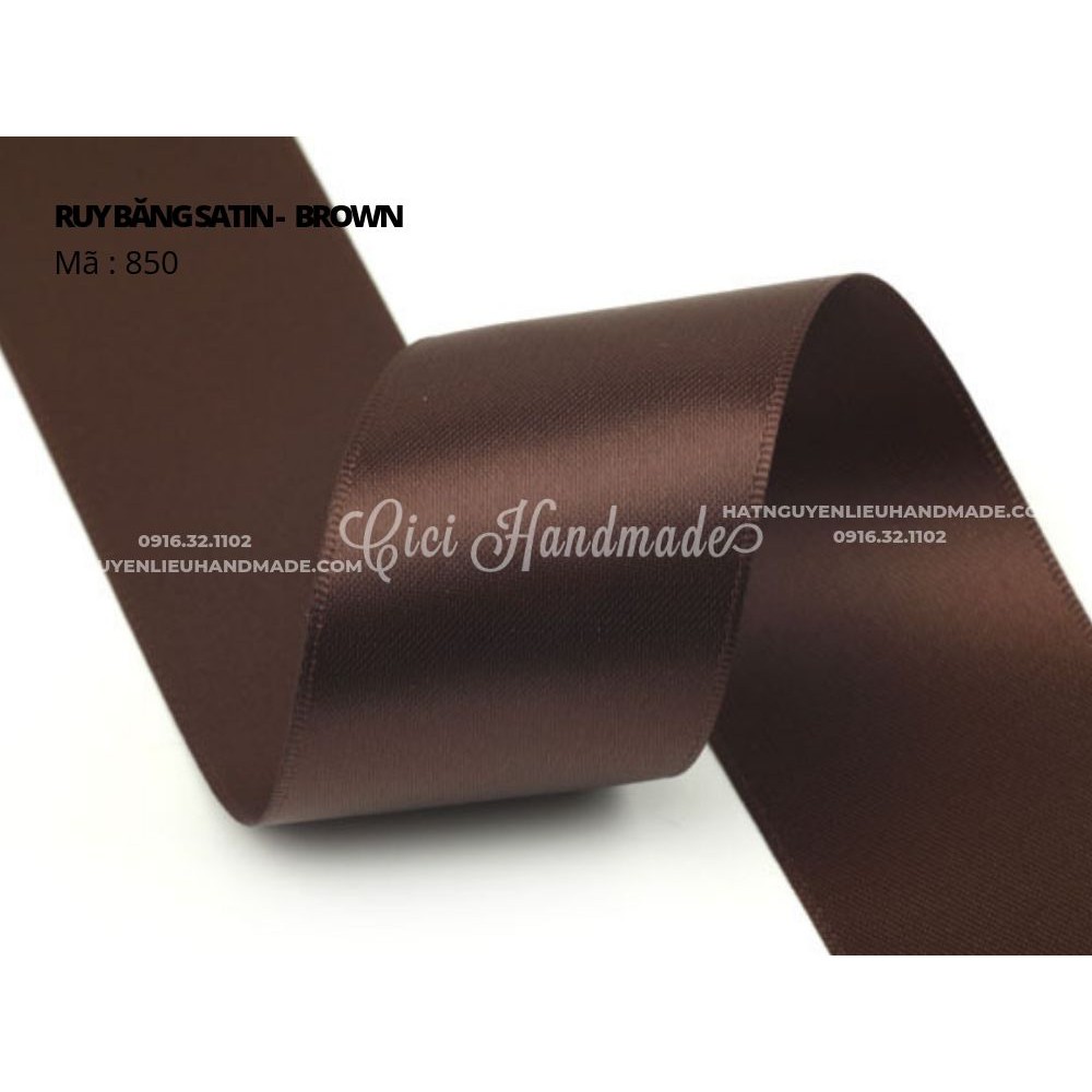 Ruy băng Satin 1 - Cuộn 5M Cici Handmade ruyban gấm hoa lụa handmade ruyban ribbon satin 2 mặt