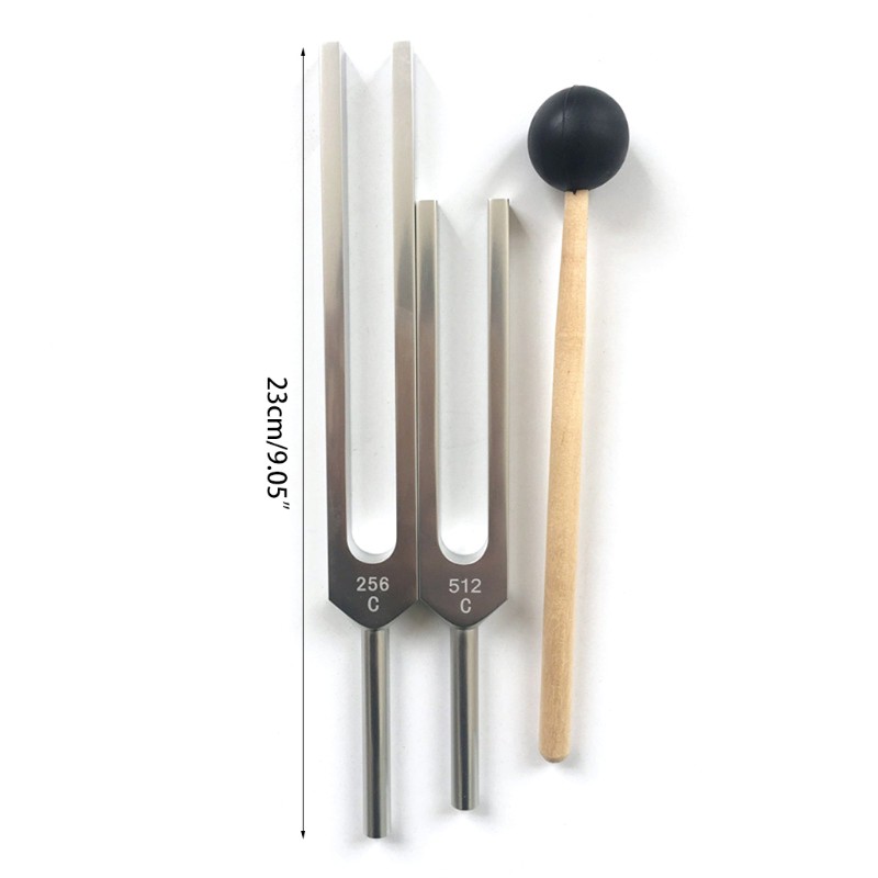 Set dụng cụ âm thoa có nĩa điều chỉnh và búa tần số C256 Hz và C512 Hz