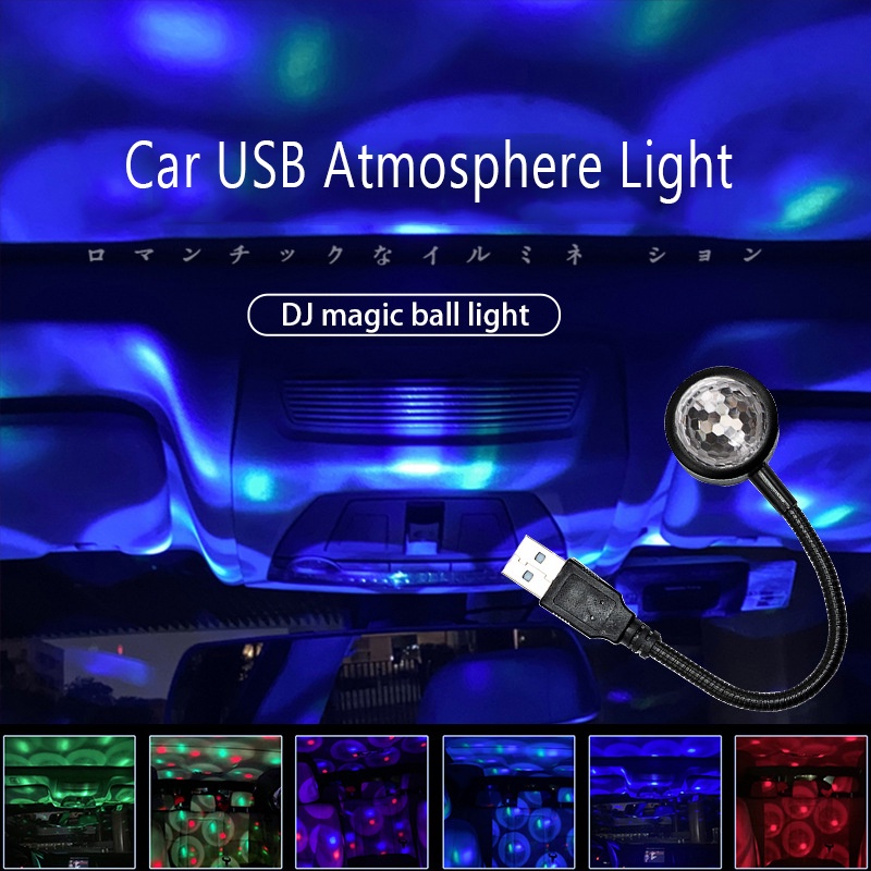 Đèn LED Chiếu Hình Quả Cầu Nhiều Màu Sắc Điều Khiển Bằng Âm Thanh Cho Xe Hơi