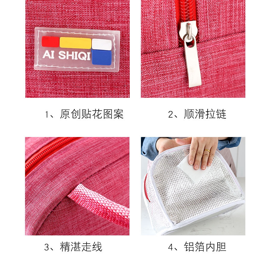 Túi đựng đồ ăn trưa cách nhiệt sức chứa lớn thiết kế đơn giản dễ mang theo khi đi cắm trại