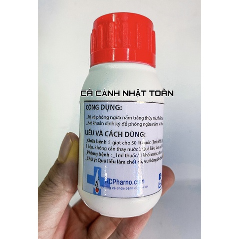 BKC PHÒNG DIỆT THỐI THÂN, VÂY, KHUẨN, NẤM TRẮNG CHO CÁ CẢNH ACPHARNO 50ML