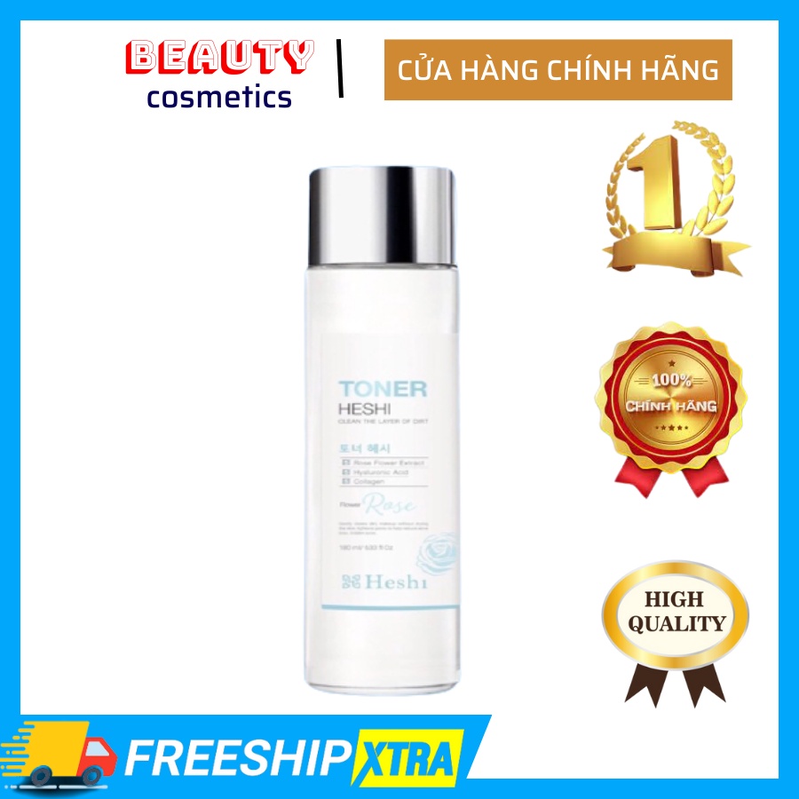 Toner Heshi Flower Rose 150ml Giúp da cân bằng, làm sạch sâu, dưỡng ẩm mạnh mẽ