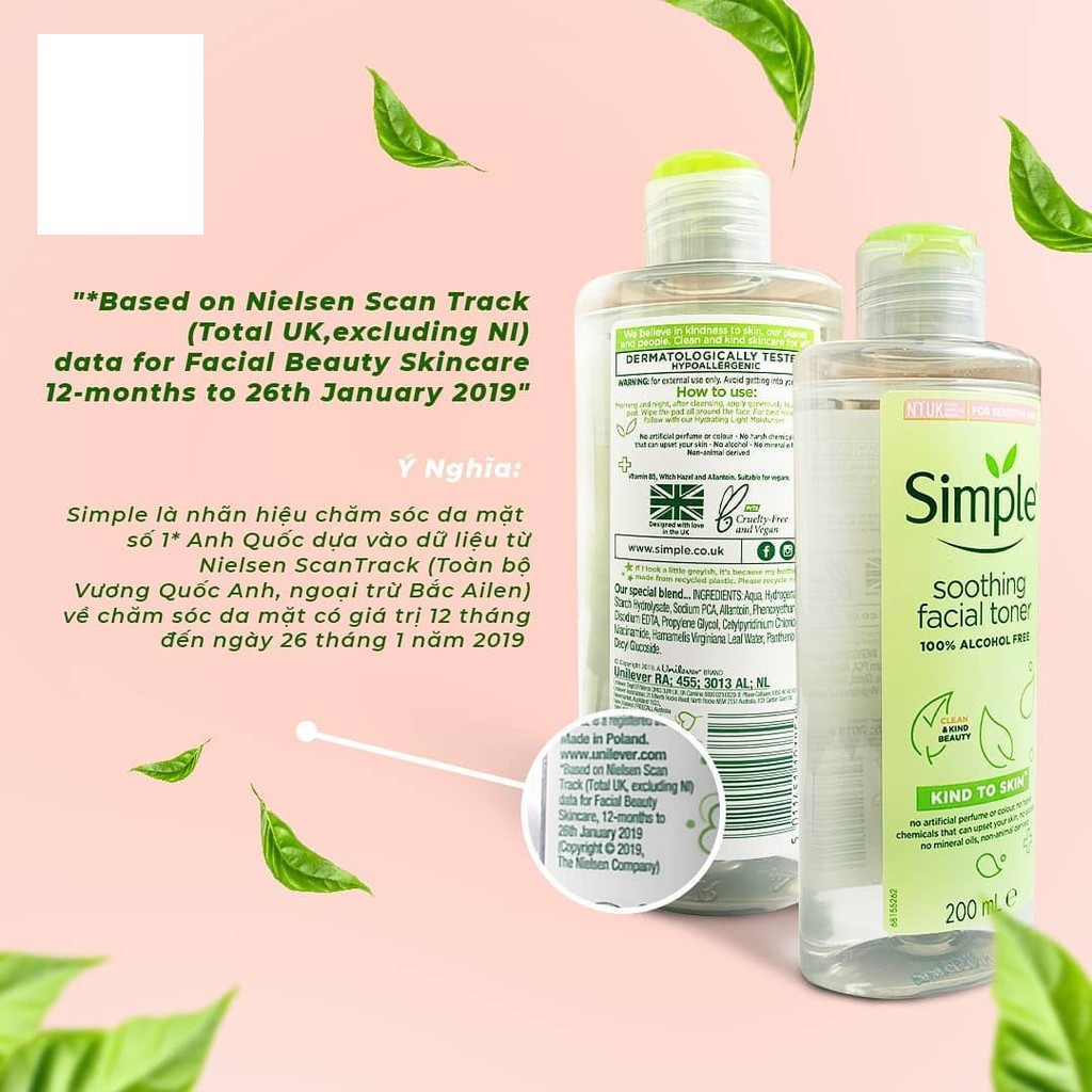 Nước Hoa Hồng Simple Soothing Facial Toner 200ml | WebRaoVat - webraovat.net.vn