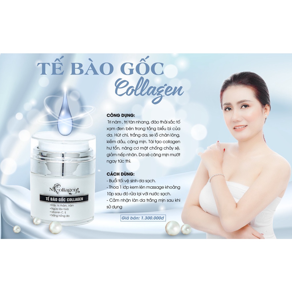 Kem Tế Bào Gốc Cao Cấp N'Collagen - Hỗ trợ giảm ngay mụn, nám, đào thải sắc tố sạm đen 30g