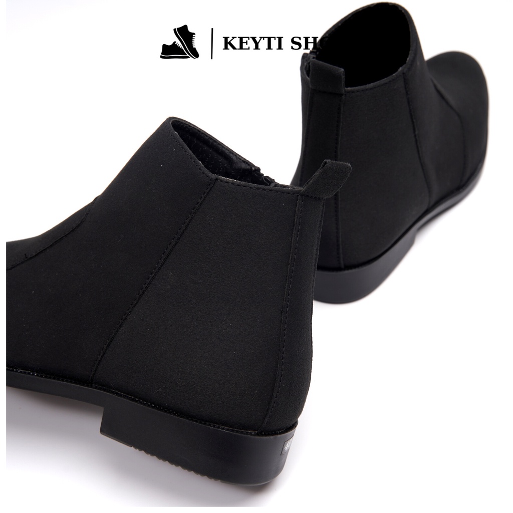 Giày Chelsea Boots Classic da lộn, cổ khóa, đế khâu chắc chắn