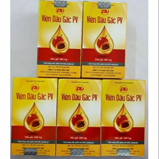 CHÍNH HÃNG VIÊN DẦU GẤC PHÚC VINH PV DHA SÁNG MẮT ĐẸP DA MẠNH TRÍ NÃO HIỆU QUẢ AN TOÀN TỪ GẤC TƯƠI HỘP 100 VIÊN