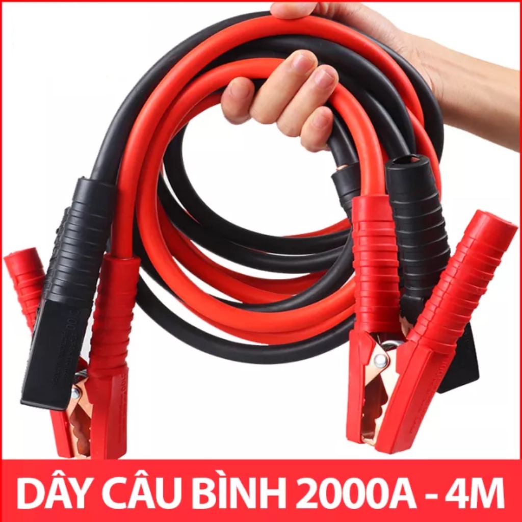 Dây Câu Bình Ắc Quy Ô Tô 2000AMP – Dài 4 Mét – Khởi Động Ắc Quy Xe Hơi Cao Cấp