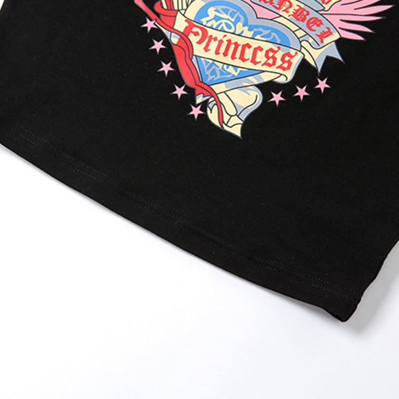 Áo Croptop Hai Dây Mỏng Sát Nách In Họa Tiết Truyện Tranh Trái Tim Kiểu Harajuku Thời Trang Mùa Hè Cho Nữ