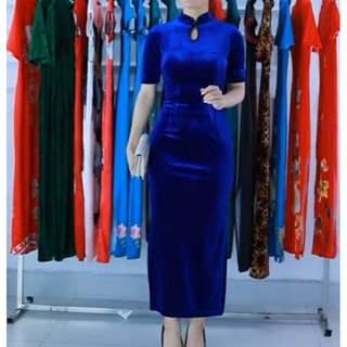 Sườn Xám Nhung Đủ màu, đủ size