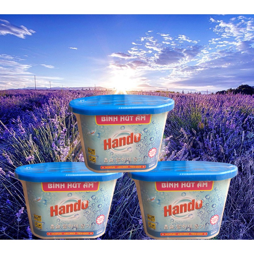 Bộ 3 bình hút ẩm Hando 450ml (Hồng)