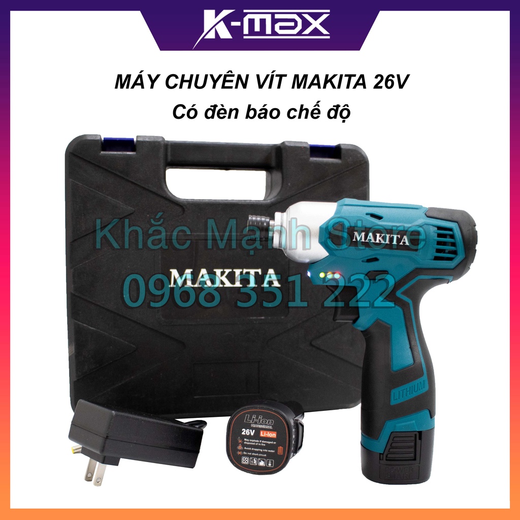 Máy Chuyên Bắn Vít MKT Pin 4 cell 26v, Có búa