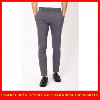 Quần âu nam màu ghi đậm dáng ôm không nhăn không xù - Thời trang nam hàn Quốc 2019