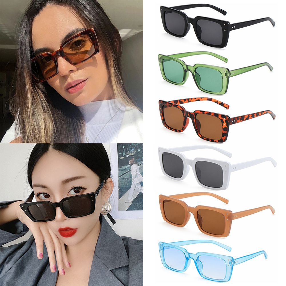 Kính mát hình chữ nhật chống tia UV400 phong cách cổ điển thời trang cho nữ