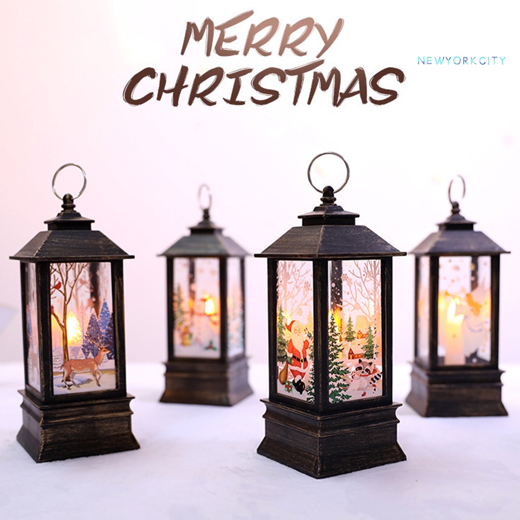 Đèn dầu hình ông già noel/tuần lộc/người tuyết trang trí nhà cửa dịp giáng sinh