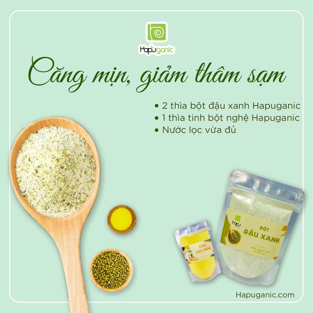 Bột Đậu Xanh Nguyên Chất Hapu Organic sáng da