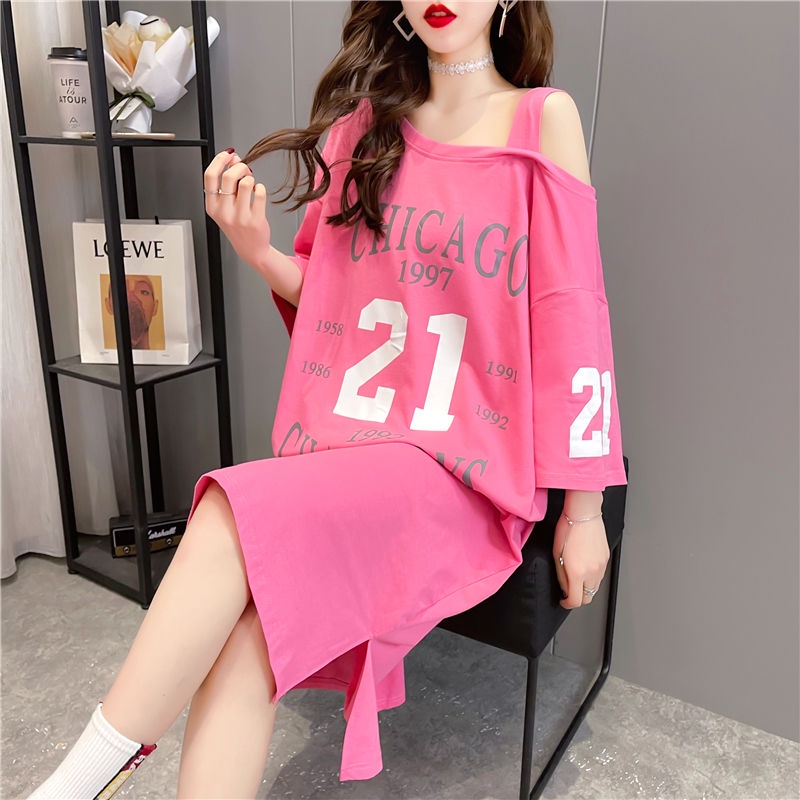 Đầm Dài Qua Gối Trễ Vai Thời Trang Mùa Hè