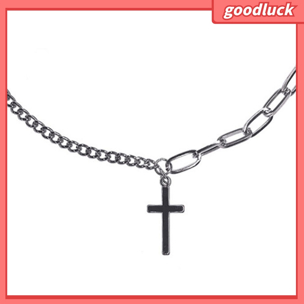 ps/1/3Pcs Unisex Cross Rectangle Tag Pendant Clavicle Chain Necklace Club Jewelry