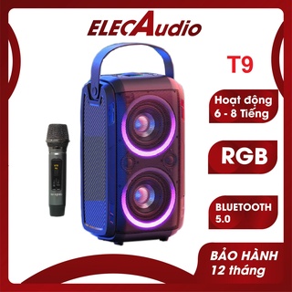 Loa karaoke bluetooth w king t9 công suất 80w kèm micro bluetooh- loa kéo karaoke, loa hát karaoke bluetooth đèn led rgb