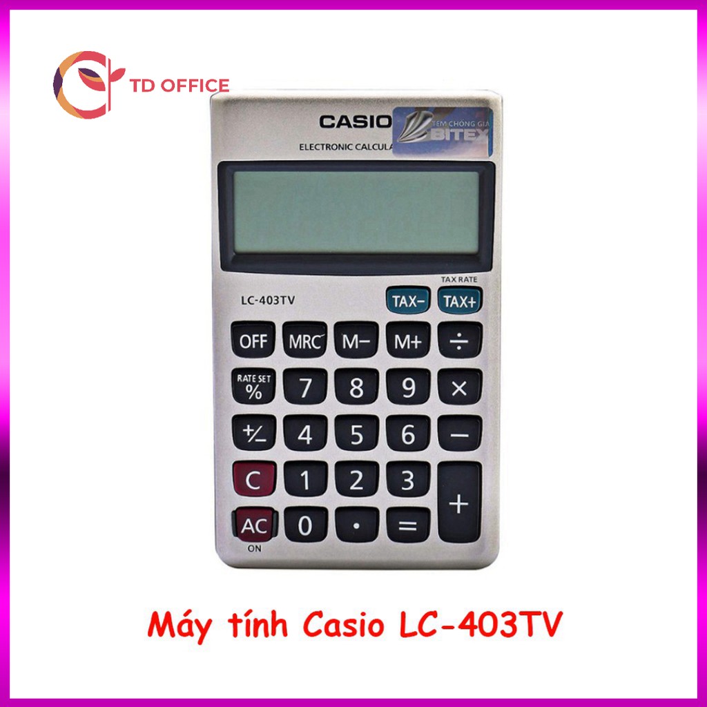 [Lỗi 1 đổi 1][Có sẵn] Máy tính BỎ TÚI  LC-403TV (8 số) - Máy Tính Casio Bảo hành 6 tháng