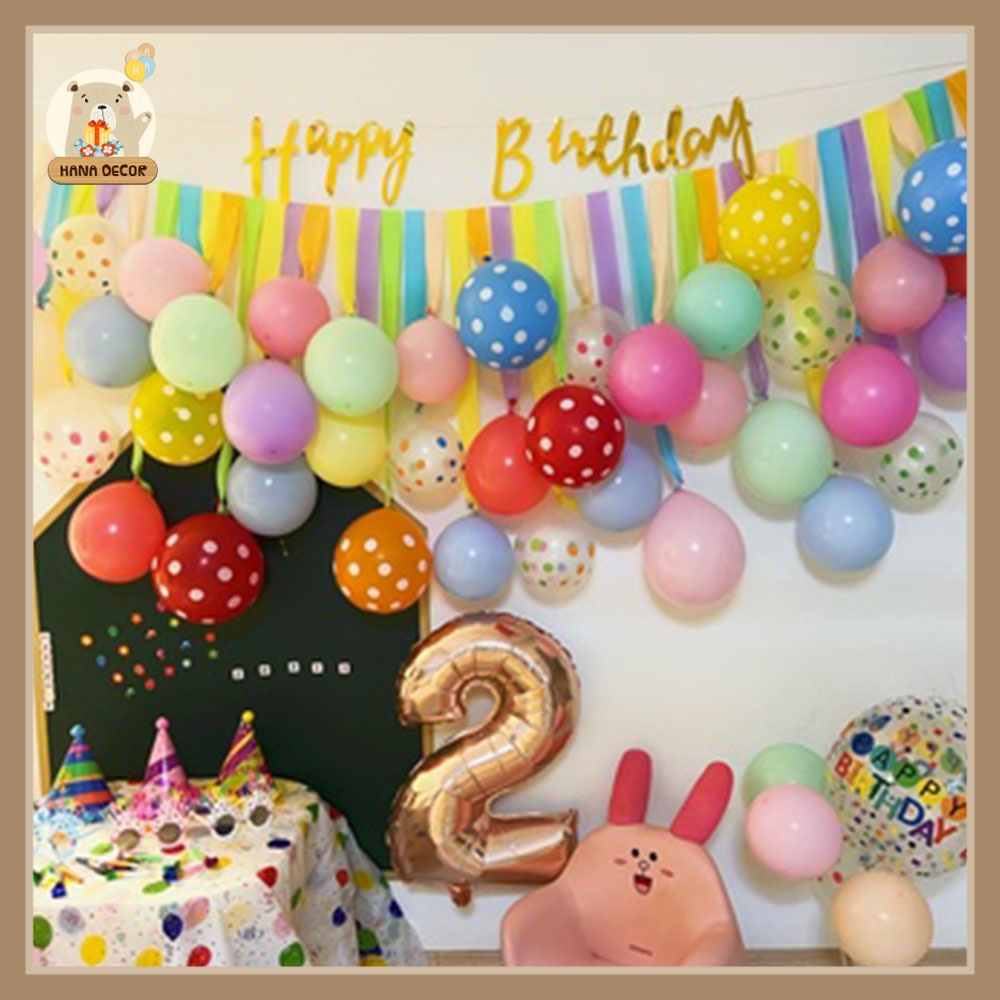 Bộ 6 cuộn giấy màu pastel trang trí sinh nhật, thôi nôi phong cách Hàn Quốc Hana Decor