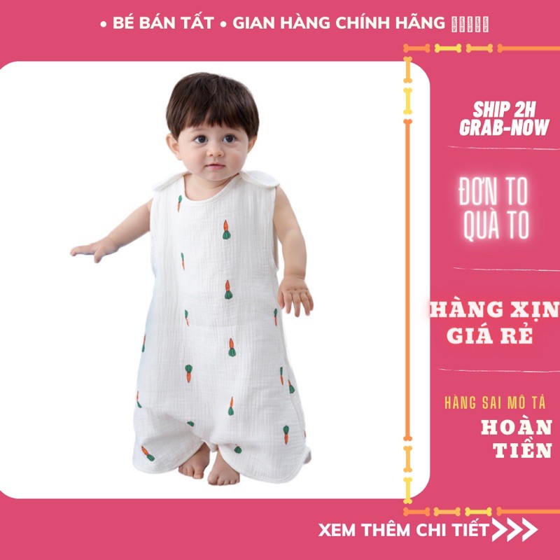 Túi ngủ vải xô organic/ muslin 6 lớp 💝CHỌN MẪU - CHỌN QUÀ💝 quần áo trẻ em dành cho mùa hè, an toàn cho bé.