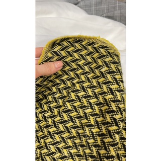 Vải dạ tweed vàng phối đen mềm đẹp 180k/2m khổ 1,5m