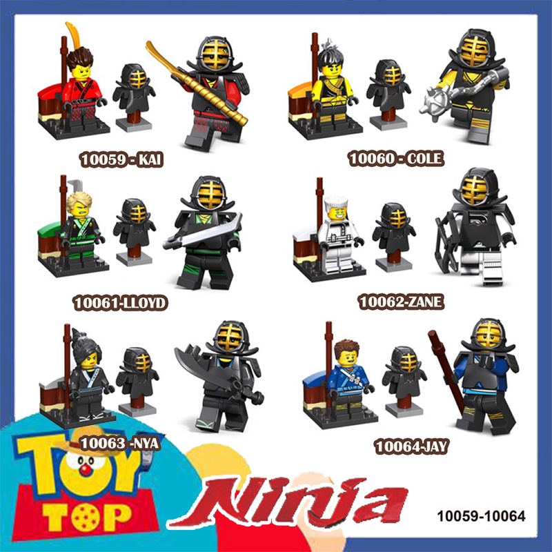 Đồ chơi lắp ráp COMBO 6 mini ninjago giáp kendo kiếm đạo luyện tập xếp hình Dcool 10059 - 10064