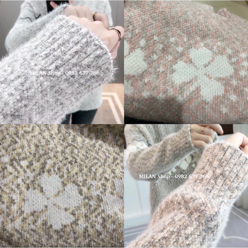 Áo len dài tay dáng suông 2 hoạ tiết nhiều màu hot | BigBuy360 - bigbuy360.vn