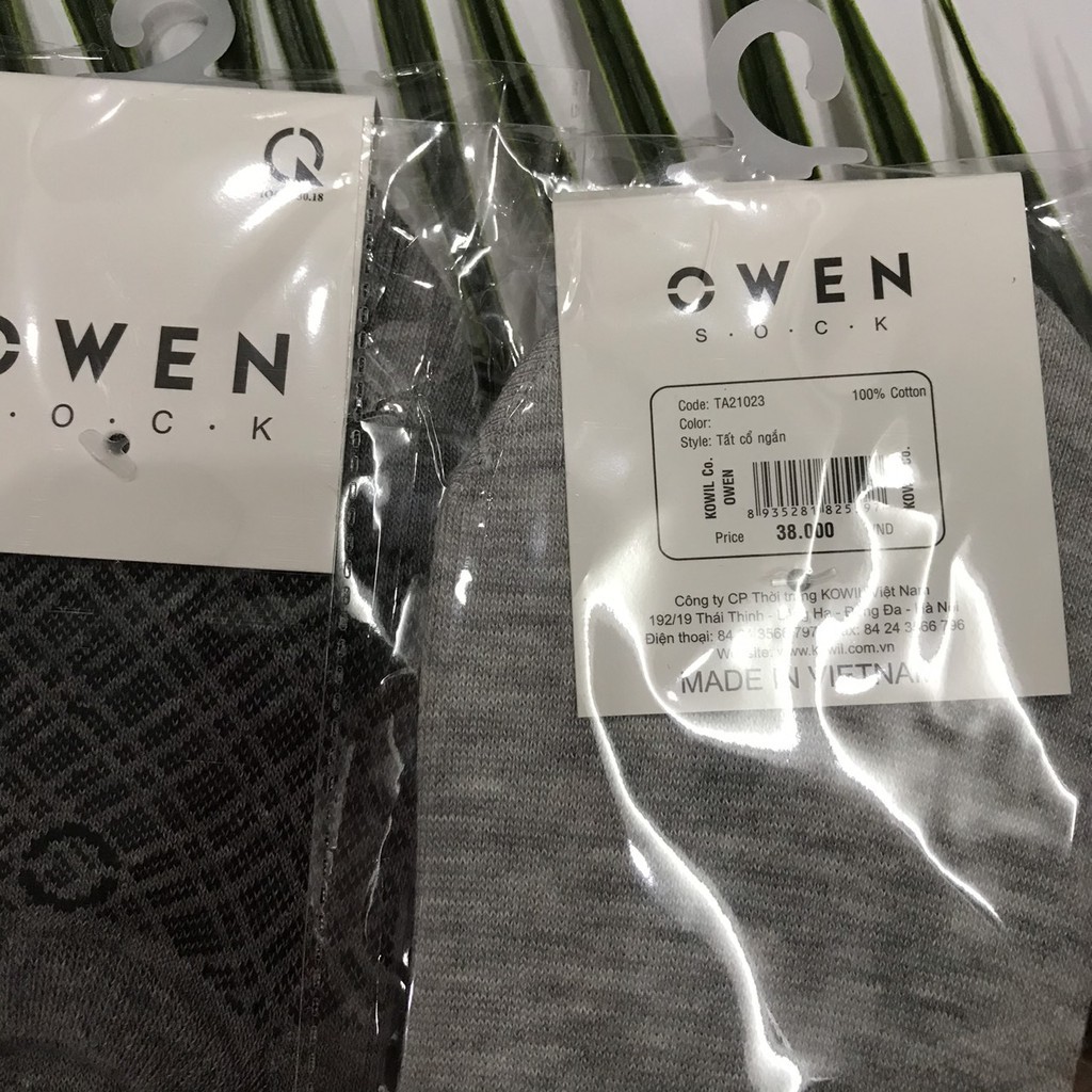 Tất hài, tất lười nam Owen TAT03 mềm mại co giãn tốt không cổ chống tuột khử mùi hôi chân không xù lông Mai xuất dư