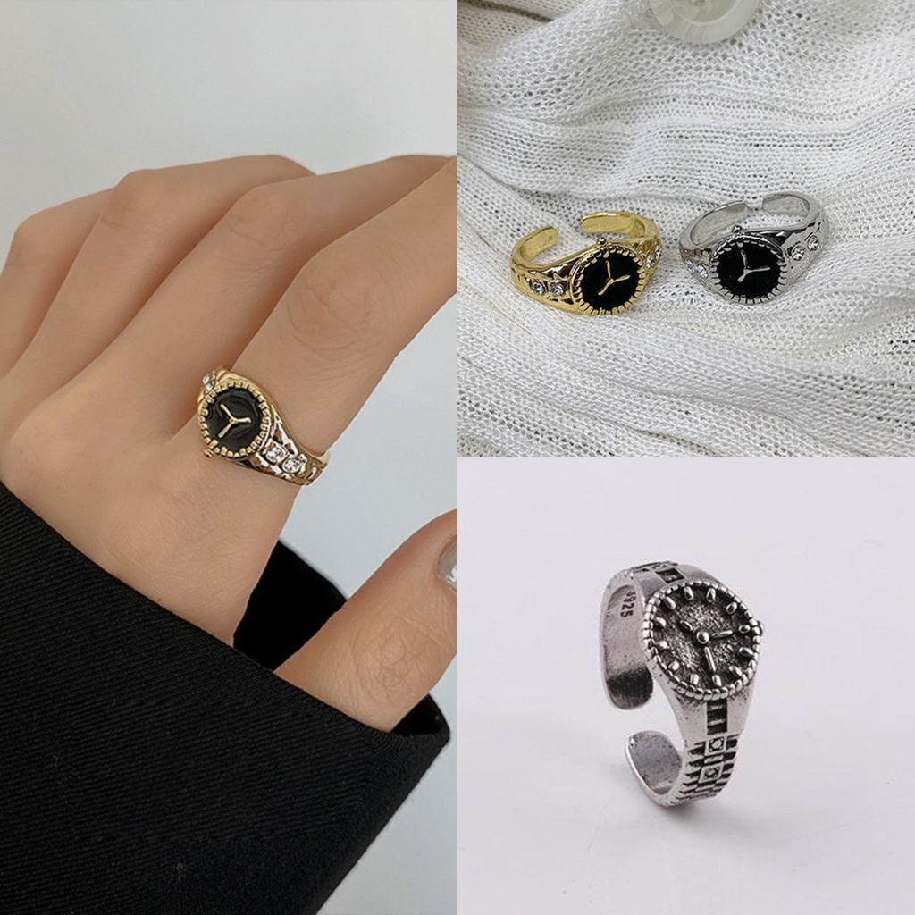 Nhẫn hình đồng hồ cá tính thời trang