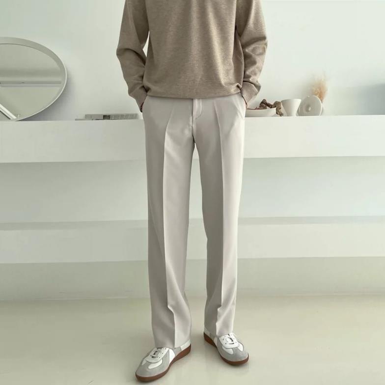Quần baggy nam âu tây ống rộng suông vải hàn vintex co giãn phân loại tây âu dáng xuông kiểu dáng trẻ trung năng động