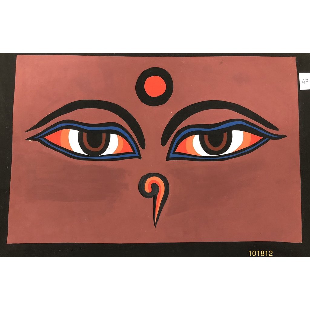 Tranh Mandala [Kim Cương Hỷ Lạc] Hình Mắt Phật Vẽ Tay Nepal
