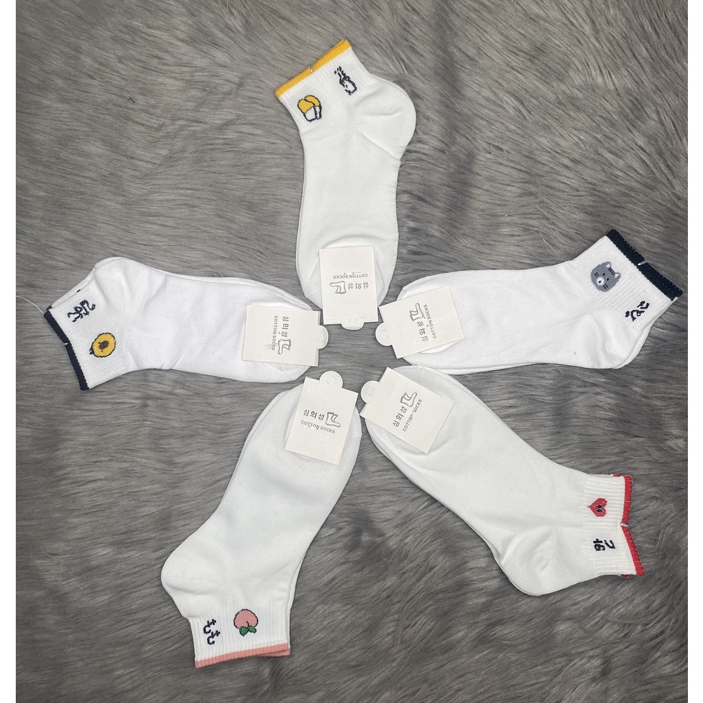 Combo 5 và 10 đôi tất vớ nữ hình ,  được chọn hình , vải thun Cotton ( mode Hàn Quốc ) ảnh thật ,bảo đảm giao giống ảnh