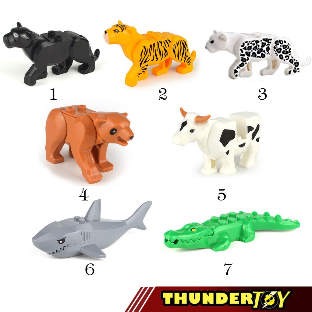 Đồ chơi lắp ráp Minifigures các loại thú vật lắp ráp mô hình brick báo cá mập, gấu, Thunder_toy
