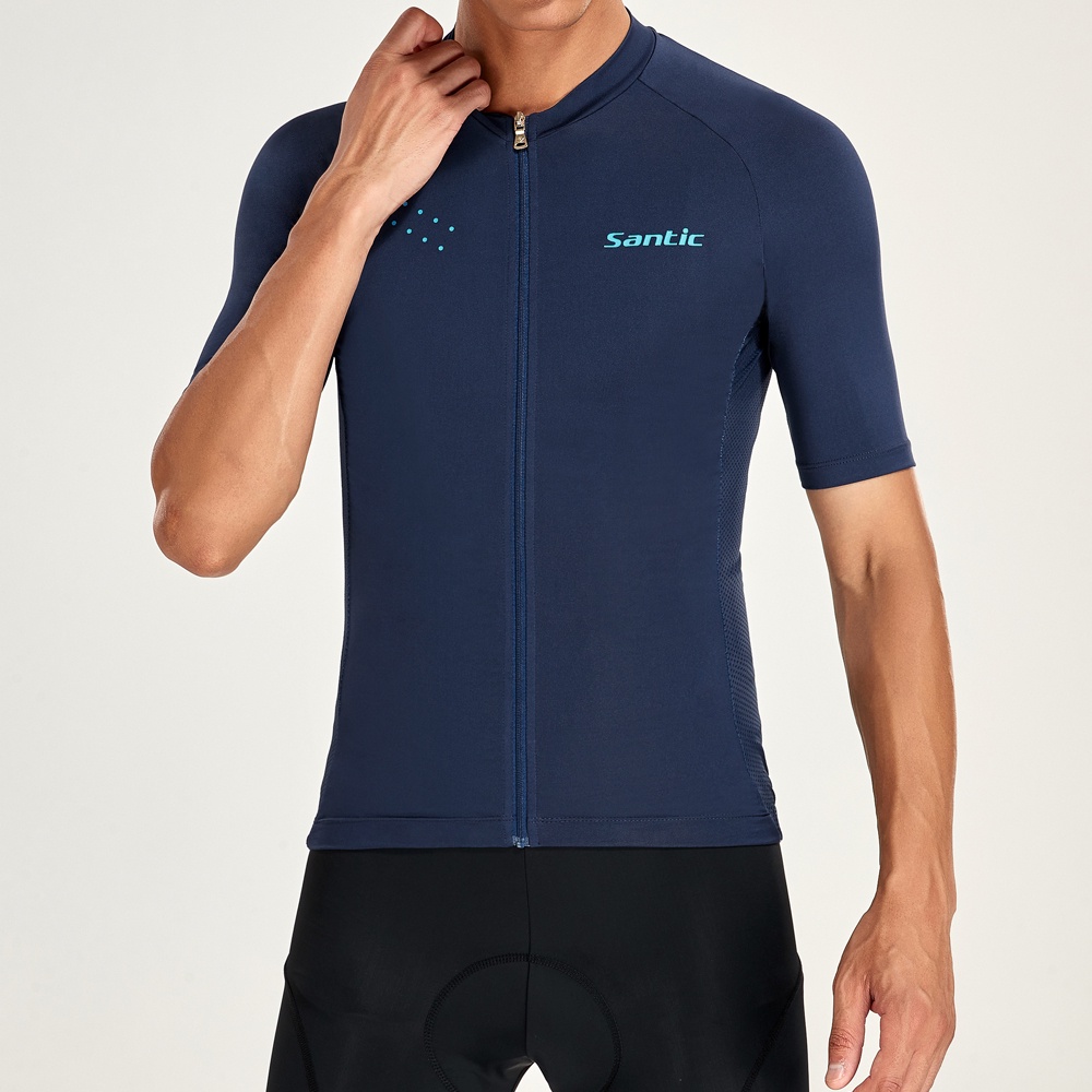 Santic Áo xe đạp jersey có khóa kéo toàn bộ thi đấu thể thao leo núi đường trường dành cho nam KM2C02235